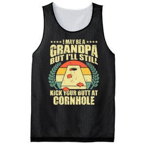 Funny Cornhole Design For Grandpa Sack Toss Game Lovers Mesh Reversible Basketball Jersey Tank