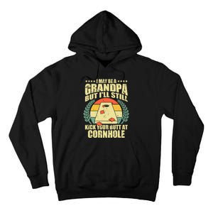 Funny Cornhole Design For Grandpa Sack Toss Game Lovers Tall Hoodie