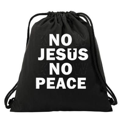 Faithful Cross Discover Peace Through Jesus Drawstring Bag