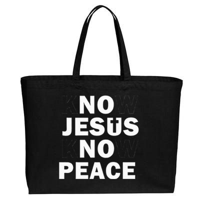 Faithful Cross Discover Peace Through Jesus Cotton Canvas Jumbo Tote