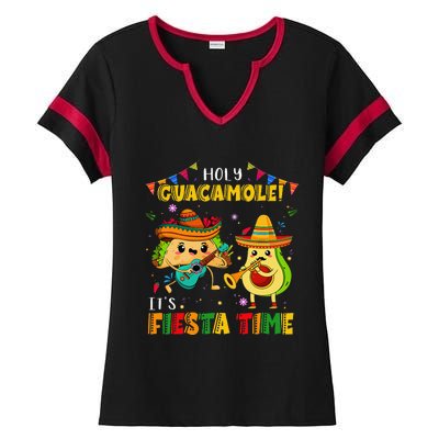 Funny Cinco De Mayo Holy Guacamole It's Fiesta Time Avocado Ladies Halftime Notch Neck Tee