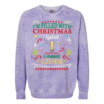 Funny Christmas Design For Cider Alcoholic Spirits Lovers Colorblast Crewneck Sweatshirt