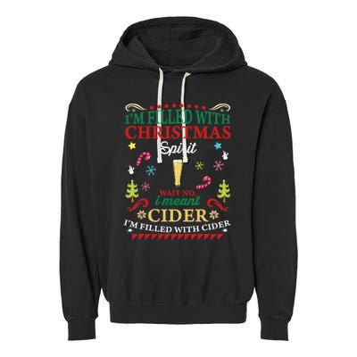 Funny Christmas Design For Cider Alcoholic Spirits Lovers Garment-Dyed Fleece Hoodie