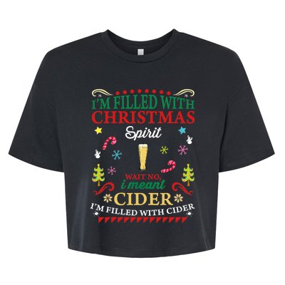 Funny Christmas Design For Cider Alcoholic Spirits Lovers Bella+Canvas Jersey Crop Tee