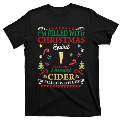 Funny Christmas Design For Cider Alcoholic Spirits Lovers T-Shirt