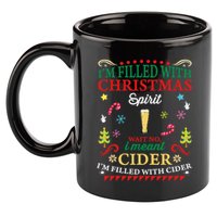 Funny Christmas Design For Cider Alcoholic Spirits Lovers 11oz C Handle Ceramic Mug