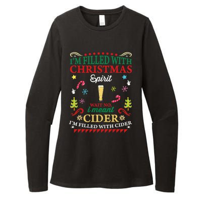 Funny Christmas Design For Cider Alcoholic Spirits Lovers Womens CVC Long Sleeve Shirt