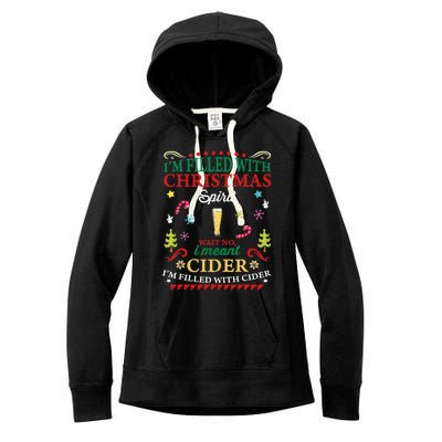 Funny Christmas Design For Cider Alcoholic Spirits Lovers Women's Fleece Hoodie