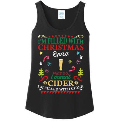 Funny Christmas Design For Cider Alcoholic Spirits Lovers Ladies Essential Tank