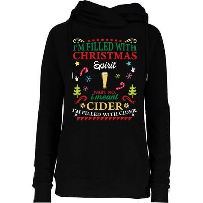 Funny Christmas Design For Cider Alcoholic Spirits Lovers Womens Funnel Neck Pullover Hood