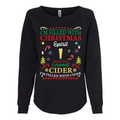 Funny Christmas Design For Cider Alcoholic Spirits Lovers Womens California Wash Sweatshirt