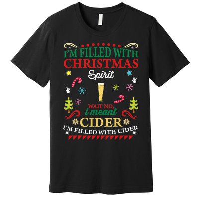 Funny Christmas Design For Cider Alcoholic Spirits Lovers Premium T-Shirt