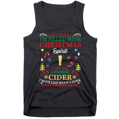 Funny Christmas Design For Cider Alcoholic Spirits Lovers Tank Top