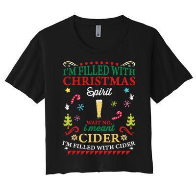 Funny Christmas Design For Cider Alcoholic Spirits Lovers Women's Crop Top Tee