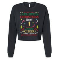 Funny Christmas Design For Cider Alcoholic Spirits Lovers Cropped Pullover Crew