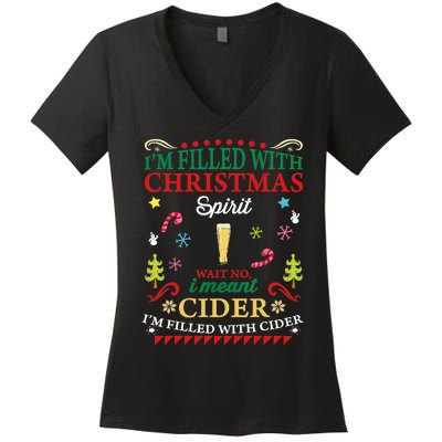 Funny Christmas Design For Cider Alcoholic Spirits Lovers Women's V-Neck T-Shirt