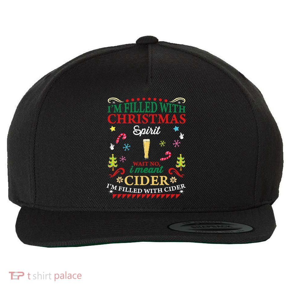 Funny Christmas Design For Cider Alcoholic Spirits Lovers Wool Snapback Cap