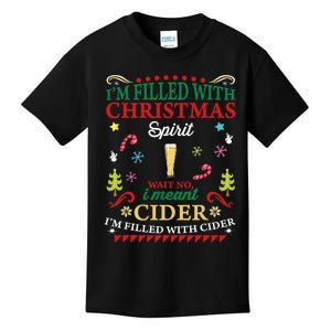 Funny Christmas Design For Cider Alcoholic Spirits Lovers Kids T-Shirt