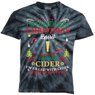 Funny Christmas Design For Cider Alcoholic Spirits Lovers Kids Tie-Dye T-Shirt