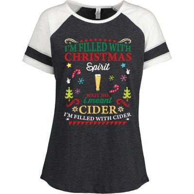 Funny Christmas Design For Cider Alcoholic Spirits Lovers Enza Ladies Jersey Colorblock Tee