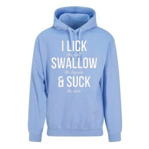 Funny Cinco De Mayo I Lick The Salt Swallow The Tequila Unisex Surf Hoodie