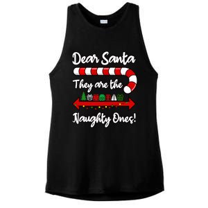 Funny Christmas Dear Santa They Are The Naughty Ones Meaningful Gift Ladies PosiCharge Tri-Blend Wicking Tank