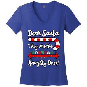 Funny Christmas Dear Santa They Are The Naughty Ones Meaningful Gift Women's V-Neck T-Shirt