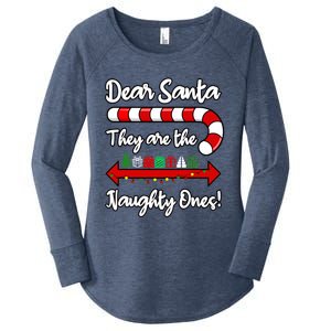 Funny Christmas Dear Santa They Are The Naughty Ones Meaningful Gift Women's Perfect Tri Tunic Long Sleeve Shirt