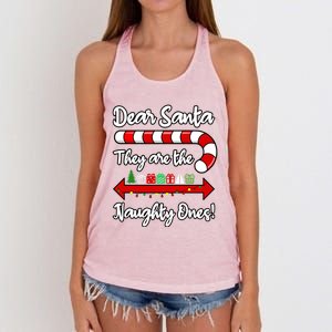 Funny Christmas Dear Santa They Are The Naughty Ones Meaningful Gift Women's Knotted Racerback Tank