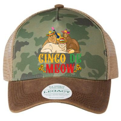 Funny Cinco De Mayo Gift Cinco De Meow Cat Sombrero Legacy Tie Dye Trucker Hat