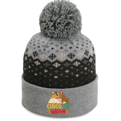 Funny Cinco De Mayo Gift Cinco De Meow Cat Sombrero The Baniff Cuffed Pom Beanie