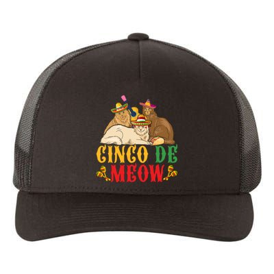 Funny Cinco De Mayo Gift Cinco De Meow Cat Sombrero Yupoong Adult 5-Panel Trucker Hat