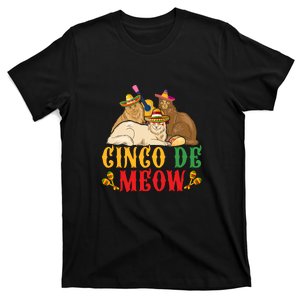 Funny Cinco De Mayo Gift Cinco De Meow Cat Sombrero T-Shirt