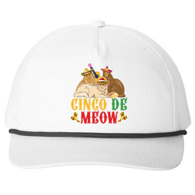 Funny Cinco De Mayo Gift Cinco De Meow Cat Sombrero Snapback Five-Panel Rope Hat