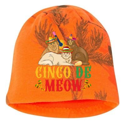 Funny Cinco De Mayo Gift Cinco De Meow Cat Sombrero Kati - Camo Knit Beanie