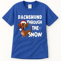 Funny Christmas Dachshund Dog Through The Snow Cool Gift Tall T-Shirt