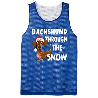 Funny Christmas Dachshund Dog Through The Snow Cool Gift Mesh Reversible Basketball Jersey Tank