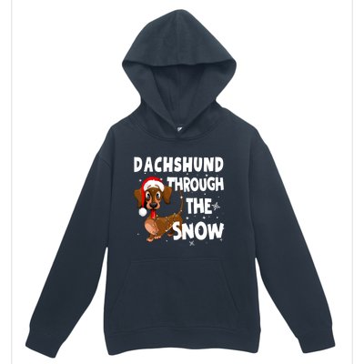 Funny Christmas Dachshund Dog Through The Snow Cool Gift Urban Pullover Hoodie