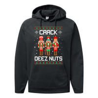 Funny Crack Deez Nuts Ugly Christmas Sweater Xmas Nutcracker Performance Fleece Hoodie