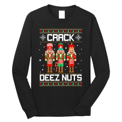 Funny Crack Deez Nuts Ugly Christmas Sweater Xmas Nutcracker Long Sleeve Shirt