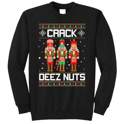 Funny Crack Deez Nuts Ugly Christmas Sweater Xmas Nutcracker Sweatshirt