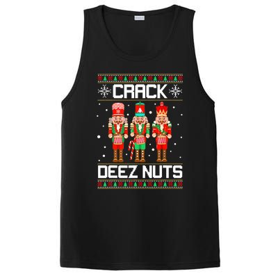 Funny Crack Deez Nuts Ugly Christmas Sweater Xmas Nutcracker PosiCharge Competitor Tank