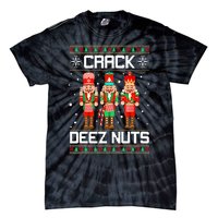 Funny Crack Deez Nuts Ugly Christmas Sweater Xmas Nutcracker Tie-Dye T-Shirt