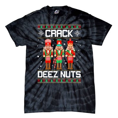 Funny Crack Deez Nuts Ugly Christmas Sweater Xmas Nutcracker Tie-Dye T-Shirt