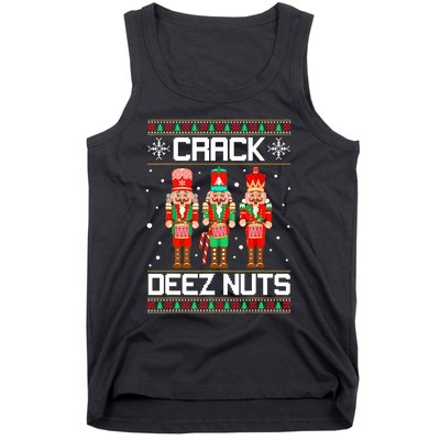 Funny Crack Deez Nuts Ugly Christmas Sweater Xmas Nutcracker Tank Top