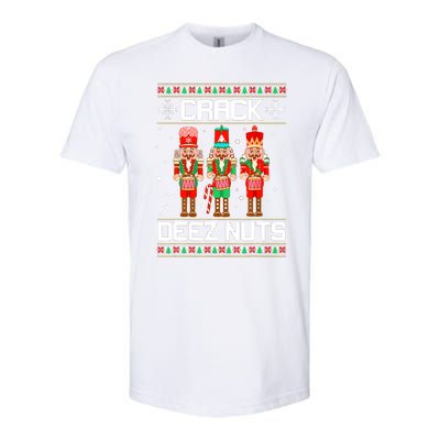 Funny Crack Deez Nuts Ugly Christmas Sweater Xmas Nutcracker Softstyle CVC T-Shirt