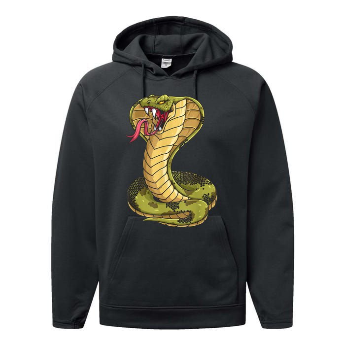 Funny Cobra Design For Men Women Kids King Snake Cobra Lover Performance Fleece Hoodie