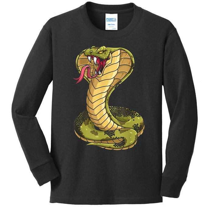 Funny Cobra Design For Men Women Kids King Snake Cobra Lover Kids Long Sleeve Shirt