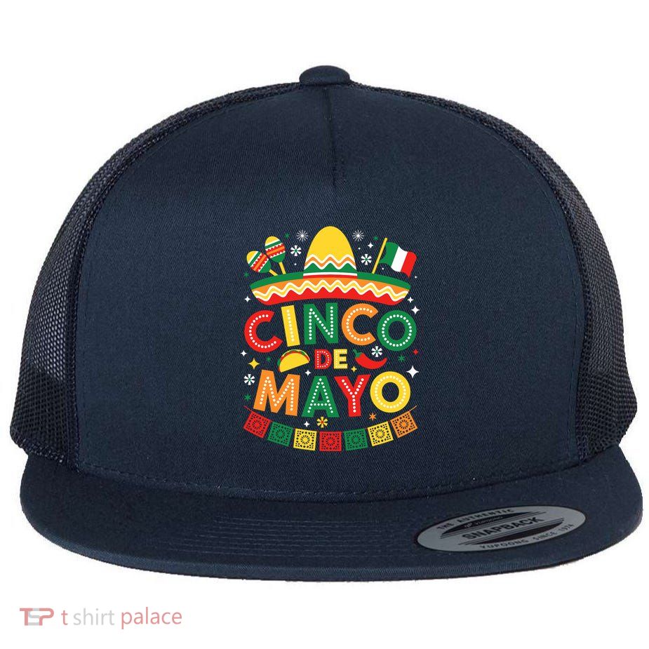 Funny Cinco De Mayo Mexican Sombrero Hat Flat Bill Trucker Hat