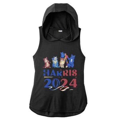 Funny Cat Design Kamala Harris 2024 Childless Cat Lady Gift Ladies PosiCharge Tri-Blend Wicking Draft Hoodie Tank